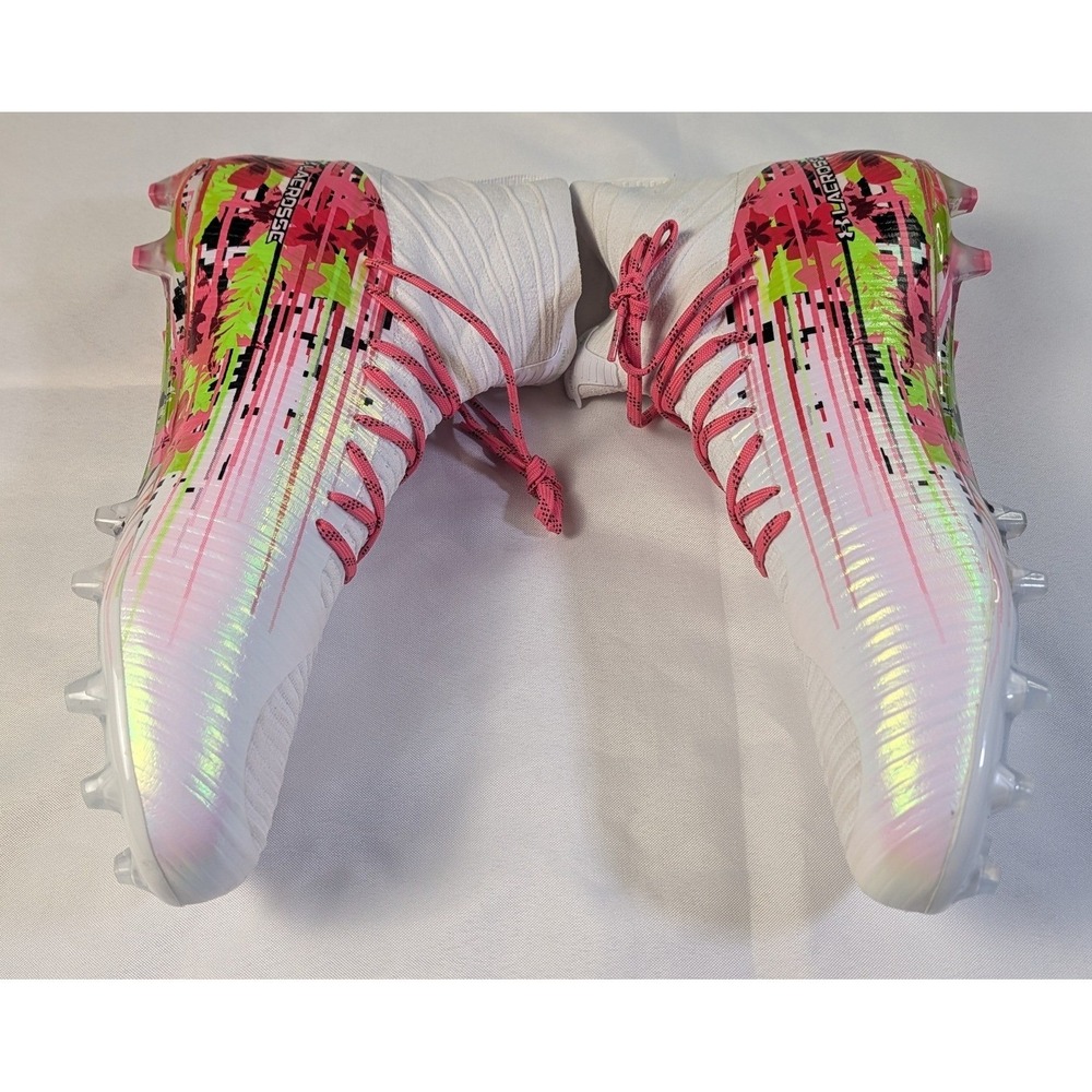 Under Armour Highlight Pro Lacrosse Cleats Mens 15 White Pink Floral 6005974-100